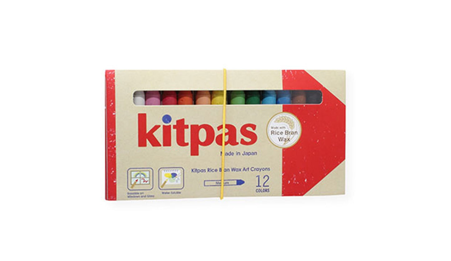 Kitpas Rice Bran Wax Art - Crayons 12 Colors