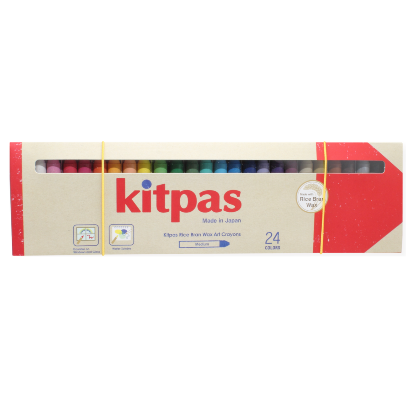 Kitpas Rice Bran Wax Art - Crayons 24 Colors