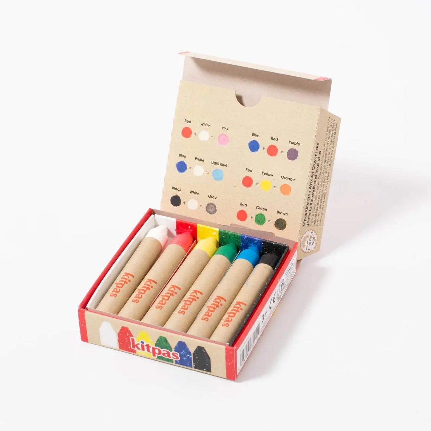 Kitpas Rice Bran Wax Art Crayons 6 Colors