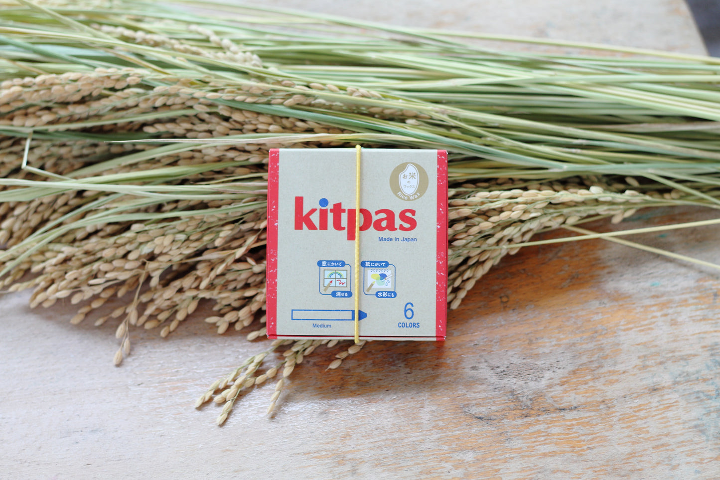 Kitpas Rice Bran Wax Art Crayons 6 Colors
