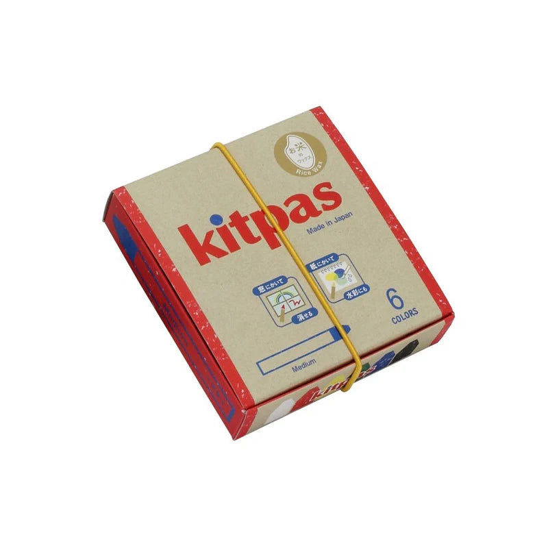 Kitpas Rice Bran Wax Art Crayons 6 Colors