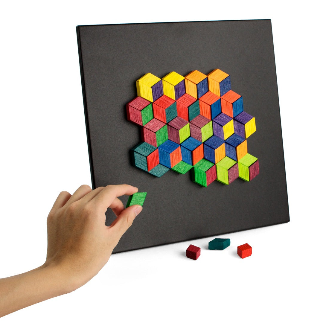 Puzzle Madera Imantada 72 piezas rombos