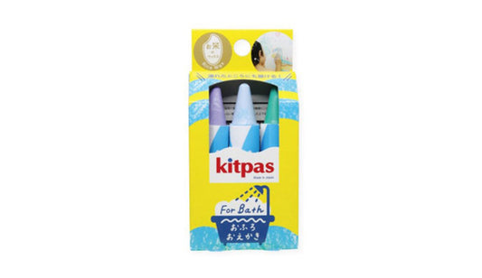 Kitpas Rice bran Wax Bath Crayons 3 Colors - Fish (Purple, Blue, Green)