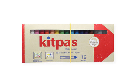Kitpas Rice Bran Wax Art - Crayons 16 Colors