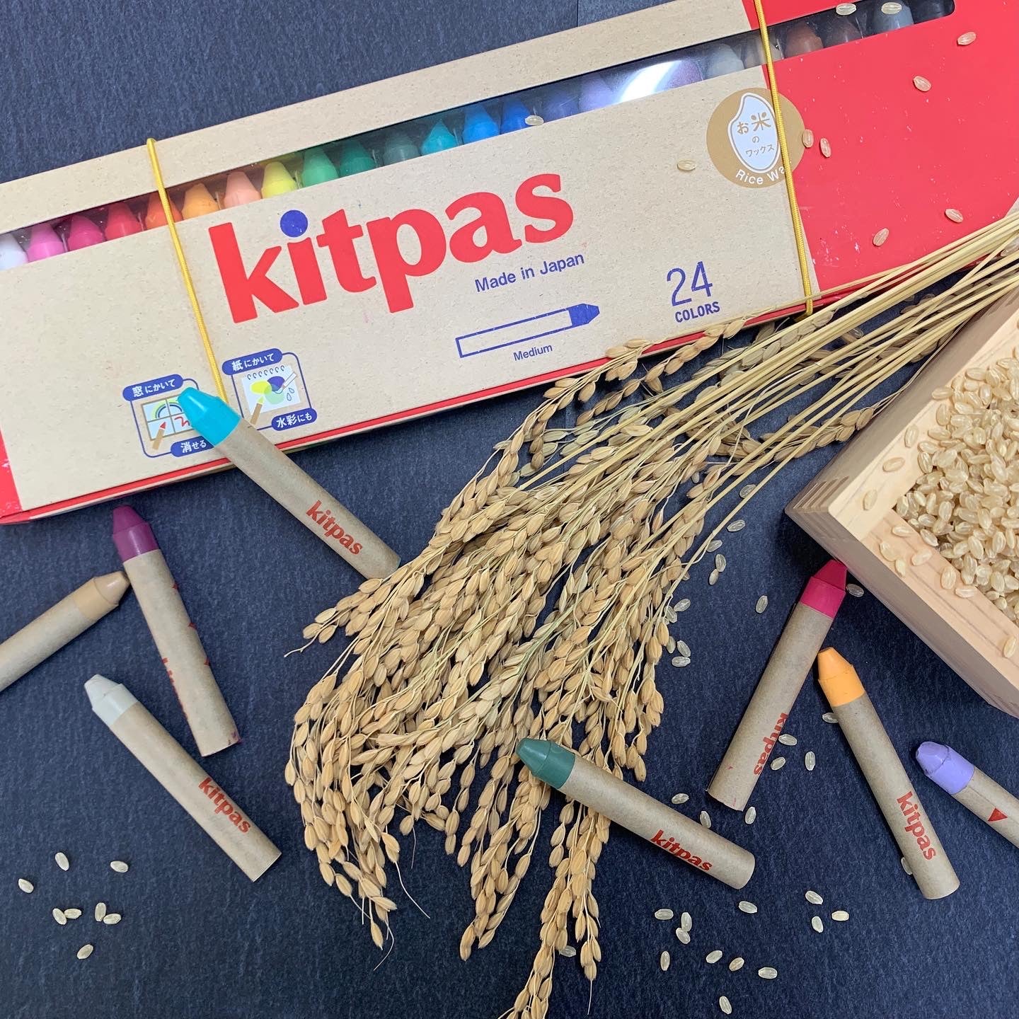 Kitpas Rice Bran Wax Art Crayons – 24 Colors