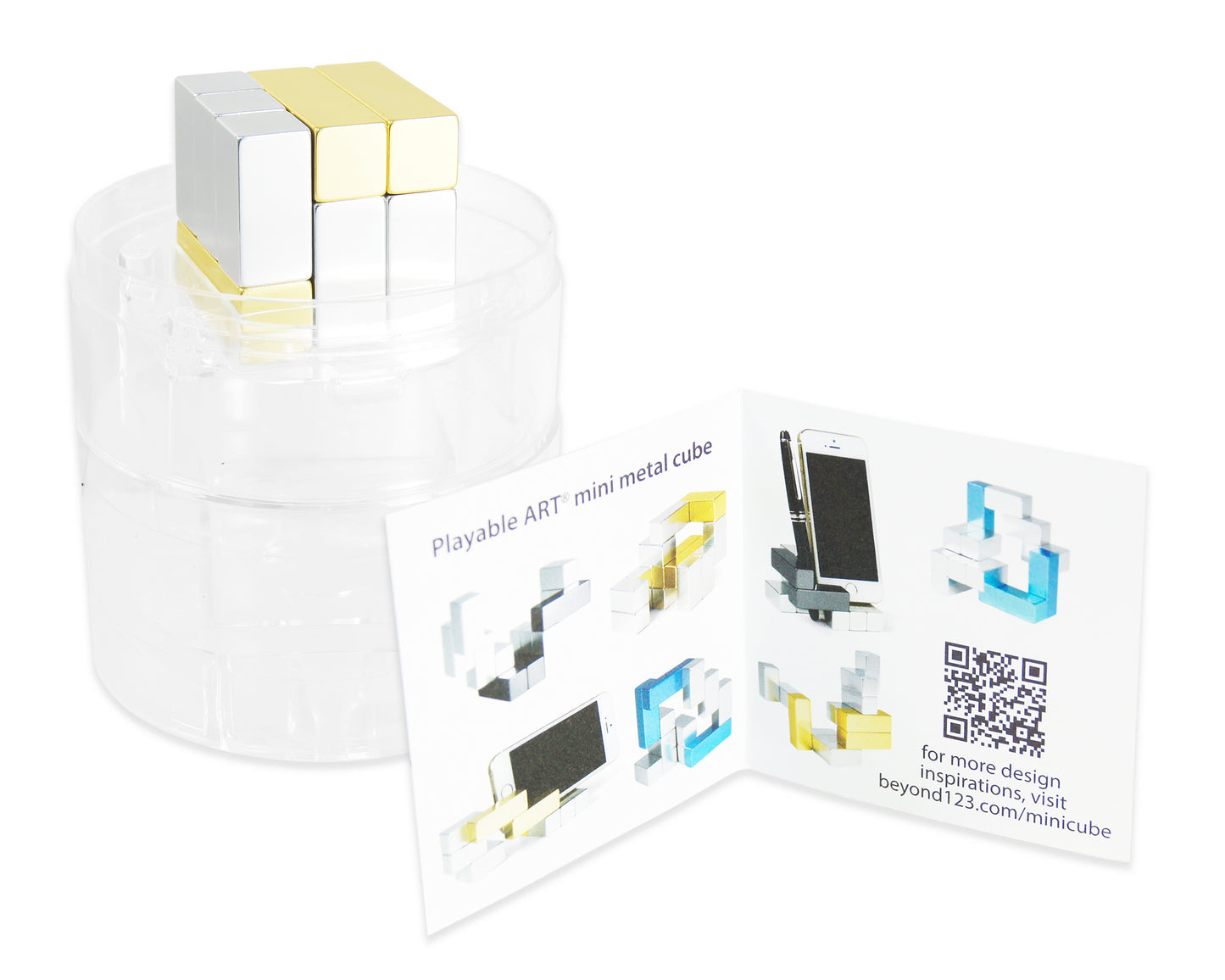 Playable ART Mini Metal Cube Silver / Gold