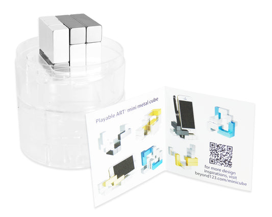 Playable ART Mini Metal Cube Silver / Iron Grey