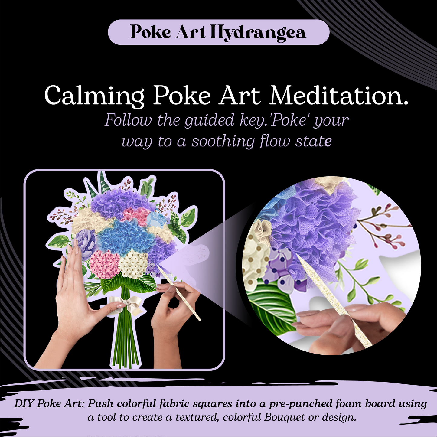 Unwynd – Poke Art Hydrangea Flower Bouquet Craft Kit