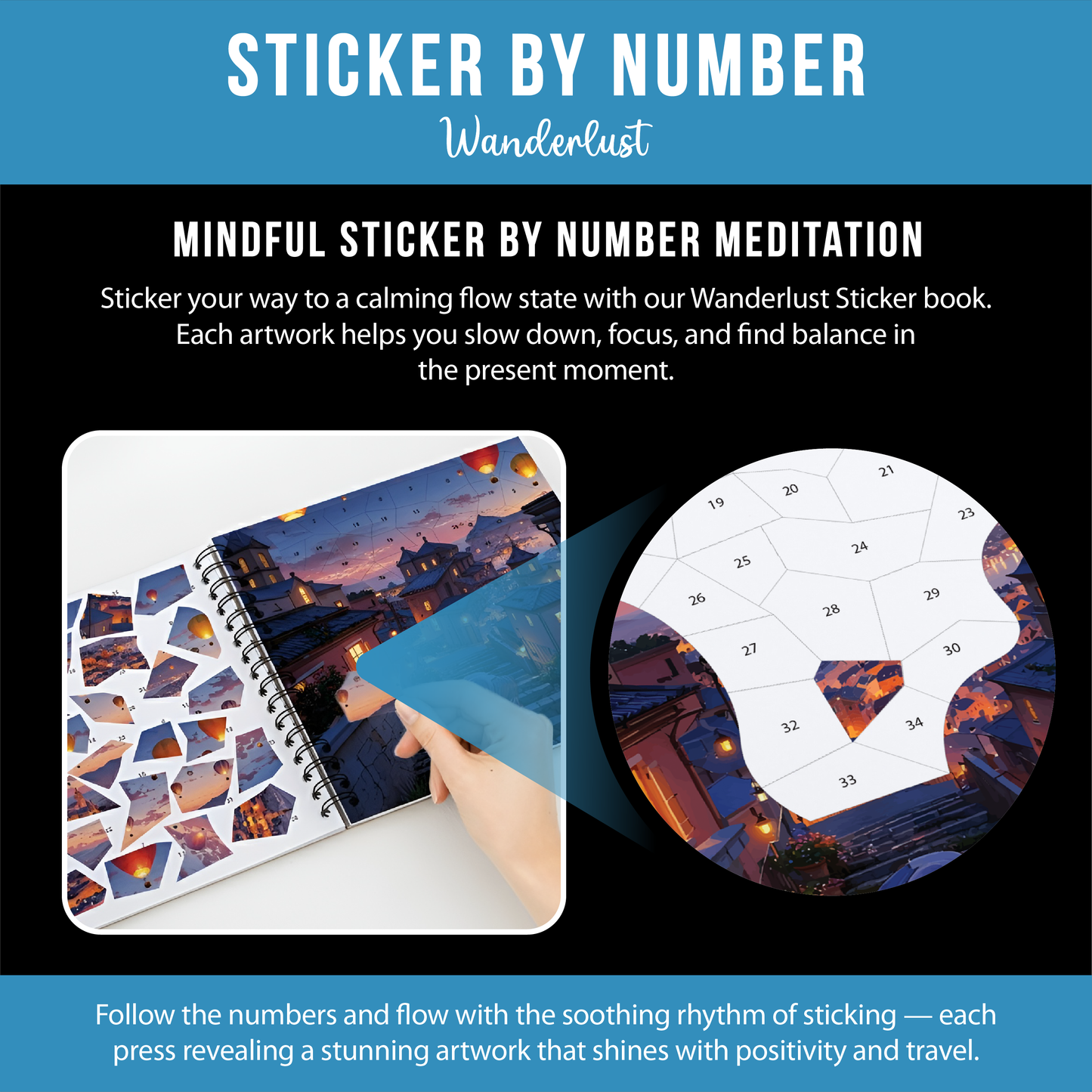 Unwynd – Libro Sticker by Number Wanderlust