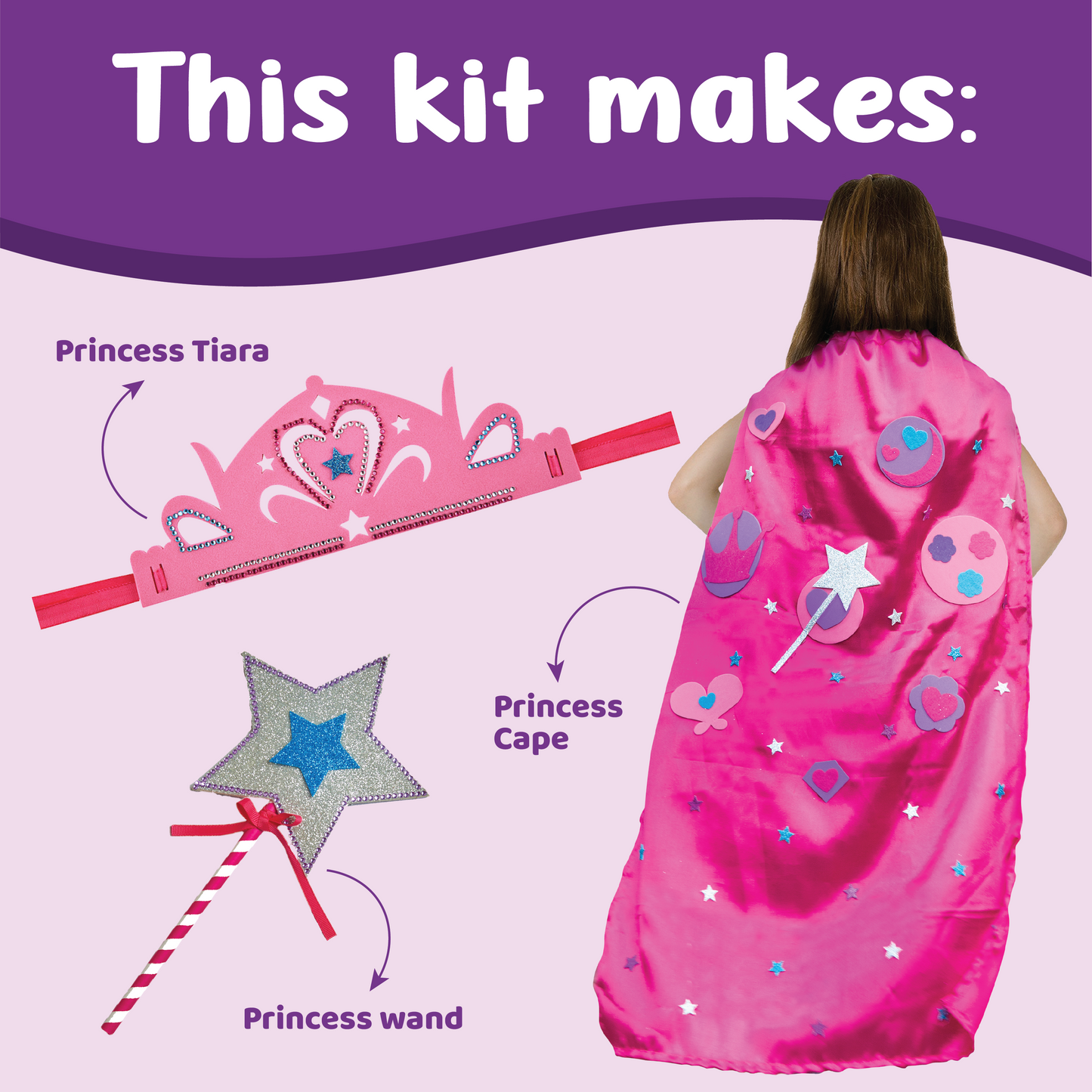 Junior All Things Princess – Kit Creativo de Disfraz 3 en 1 para Niños