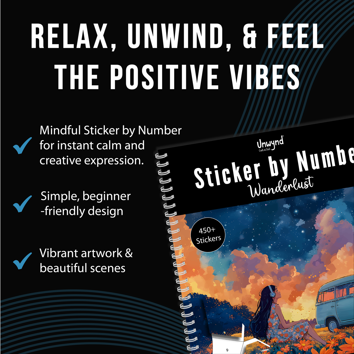 Unwynd – Libro Sticker by Number Wanderlust