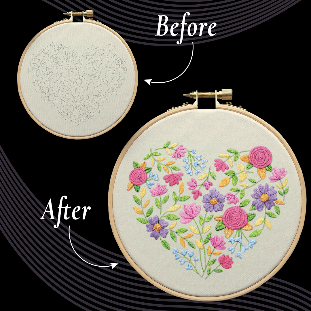 UW - Embroidery Art Floral Pack of 3