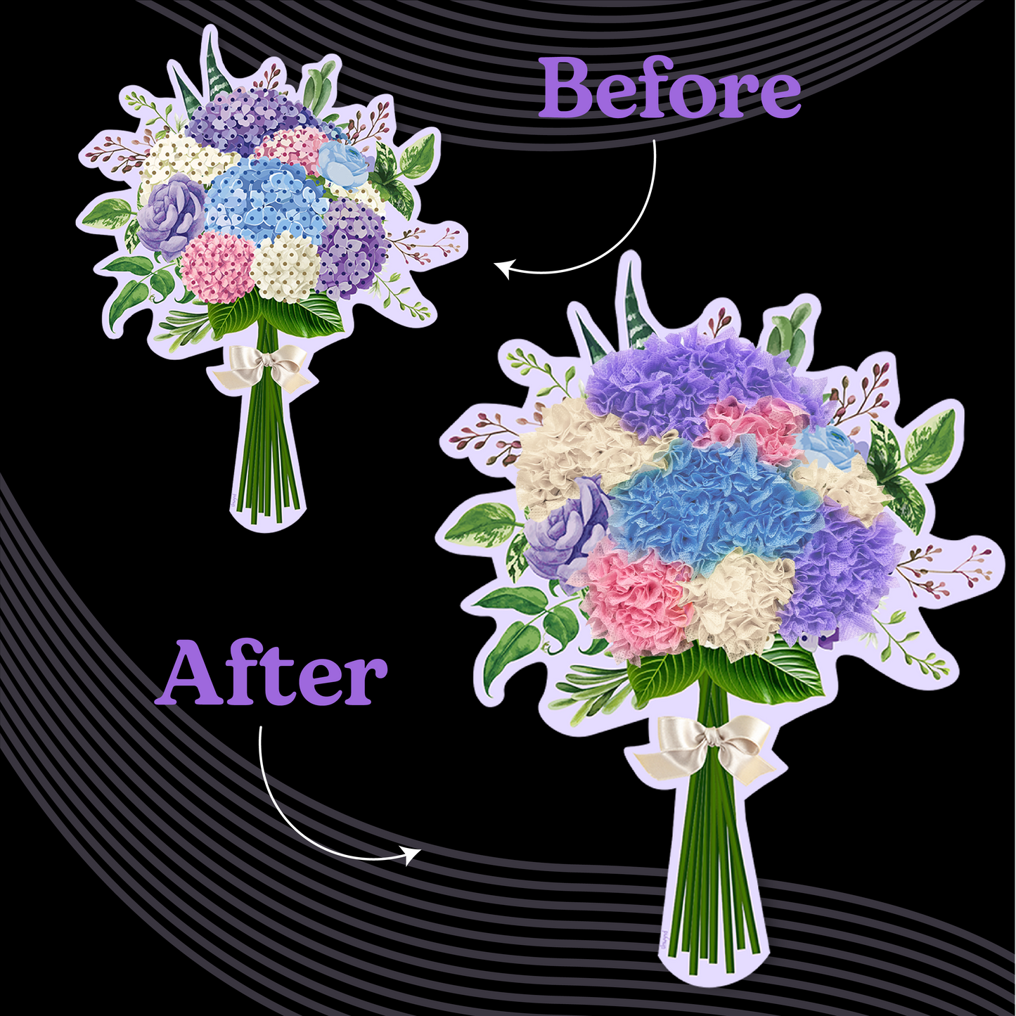 Unwynd – Poke Art Hydrangea Flower Bouquet Craft Kit