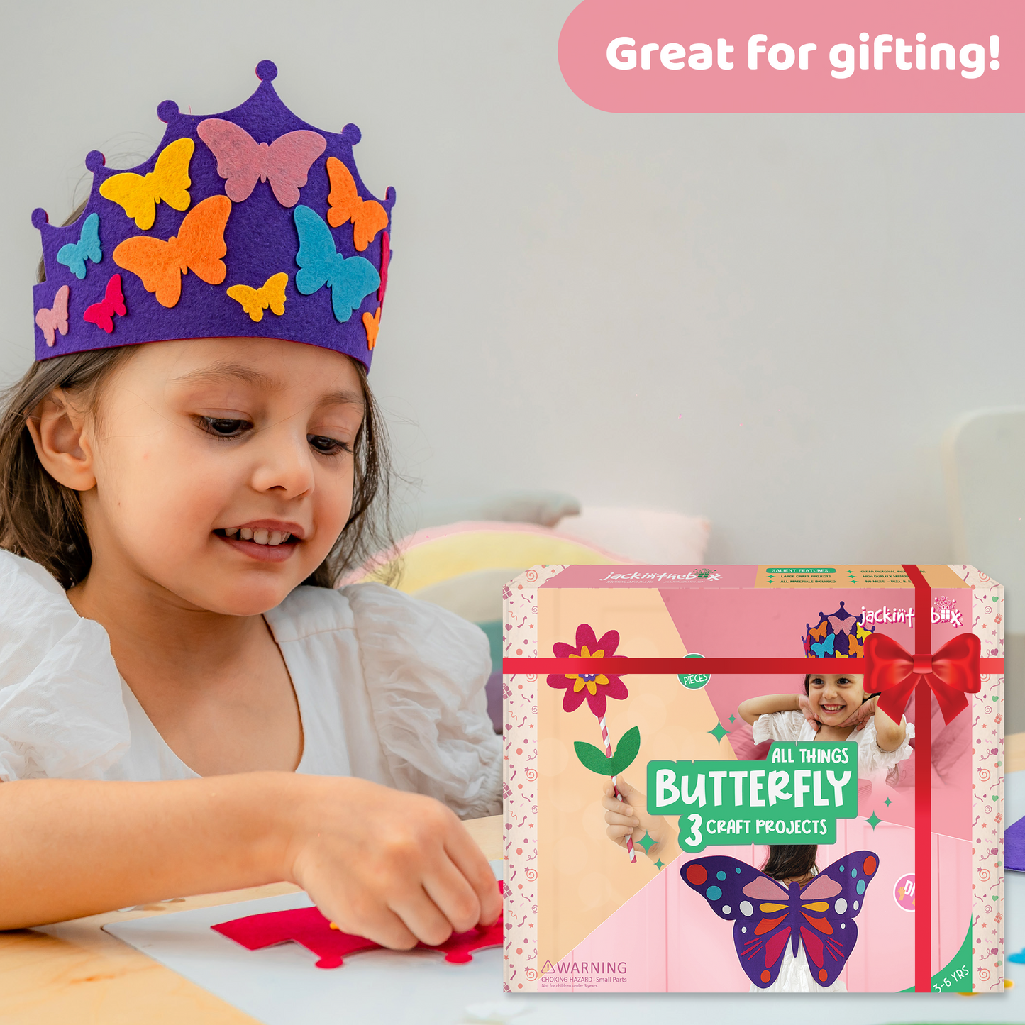 Junior All Things Butterfly – 3-in-1 Costume Craft Kit for Kids