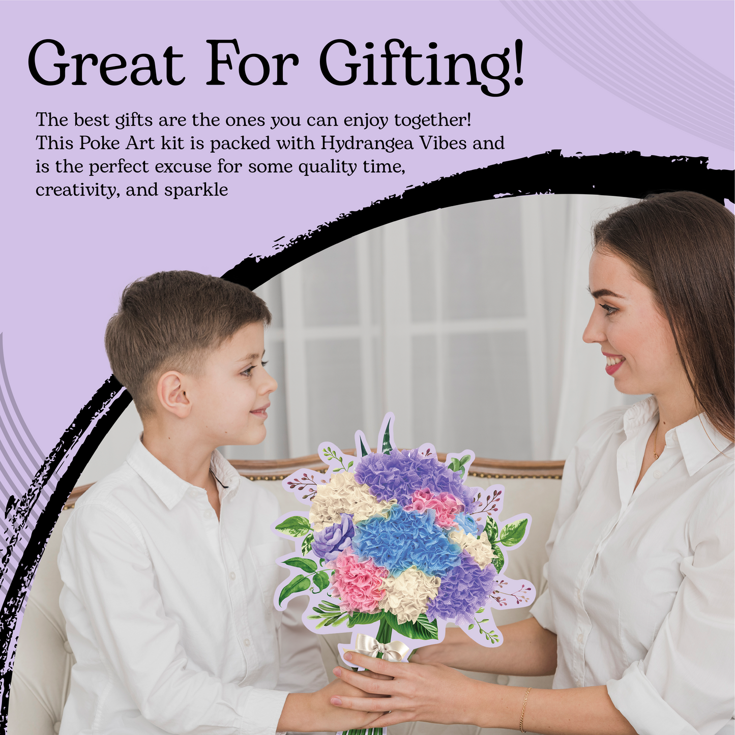 Unwynd – Poke Art Hydrangea Flower Bouquet Craft Kit