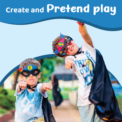 Junior All Things Superhero – Kit Creativo de Disfraz 3 en 1 para Niños