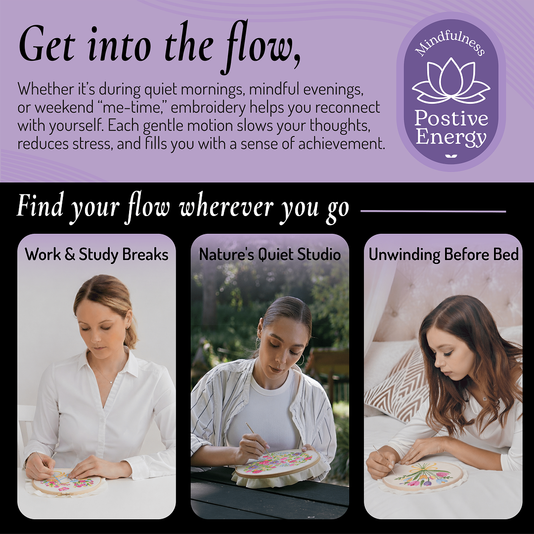 UW - Embroidery Art Floral Pack of 3