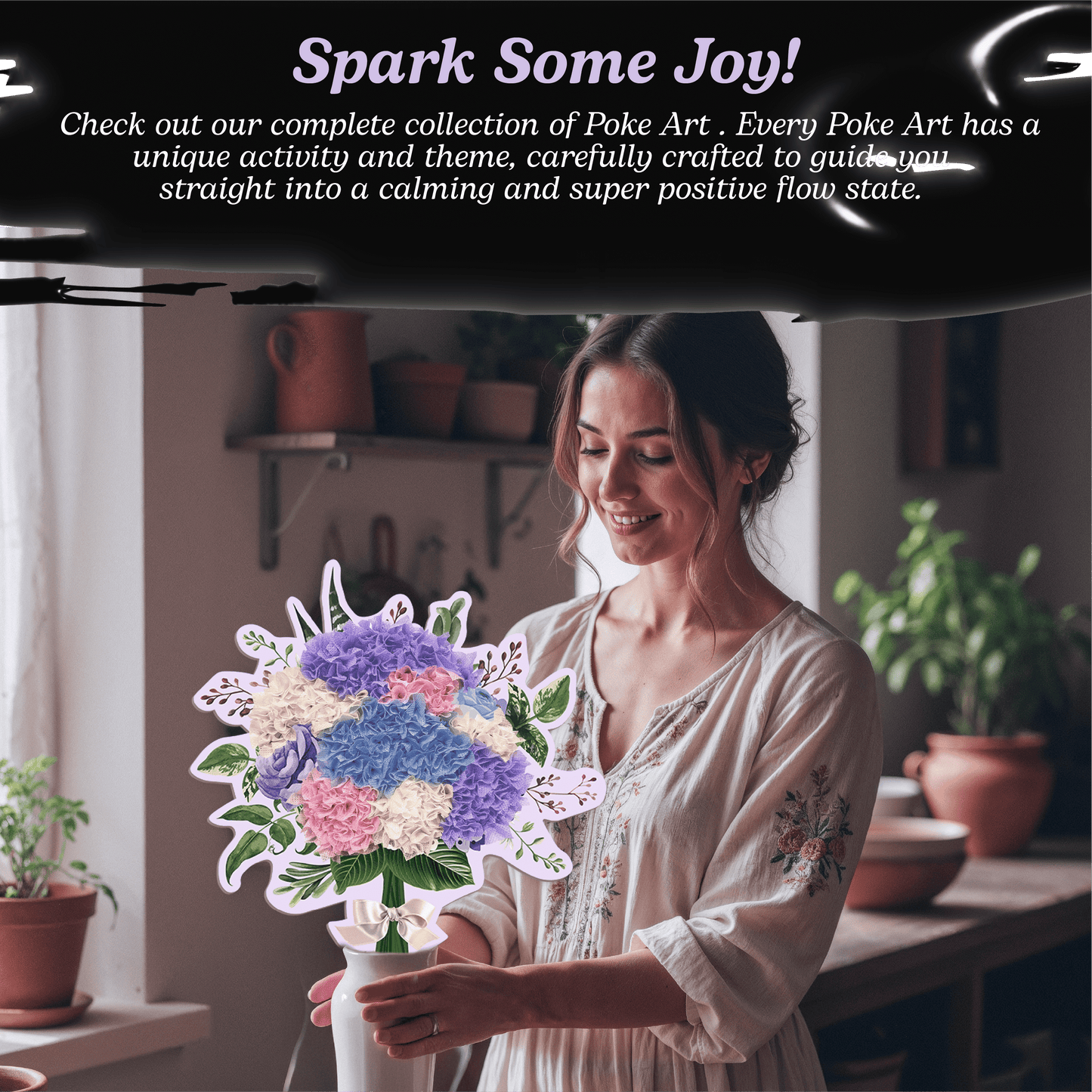 Unwynd – Poke Art Hydrangea Flower Bouquet Craft Kit