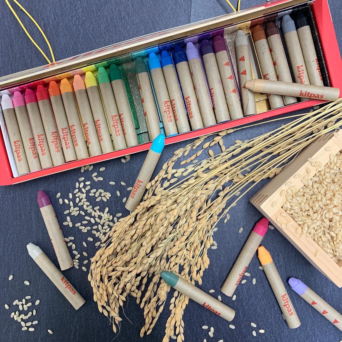 Kitpas Rice Bran Wax Art Crayons – 24 Colors