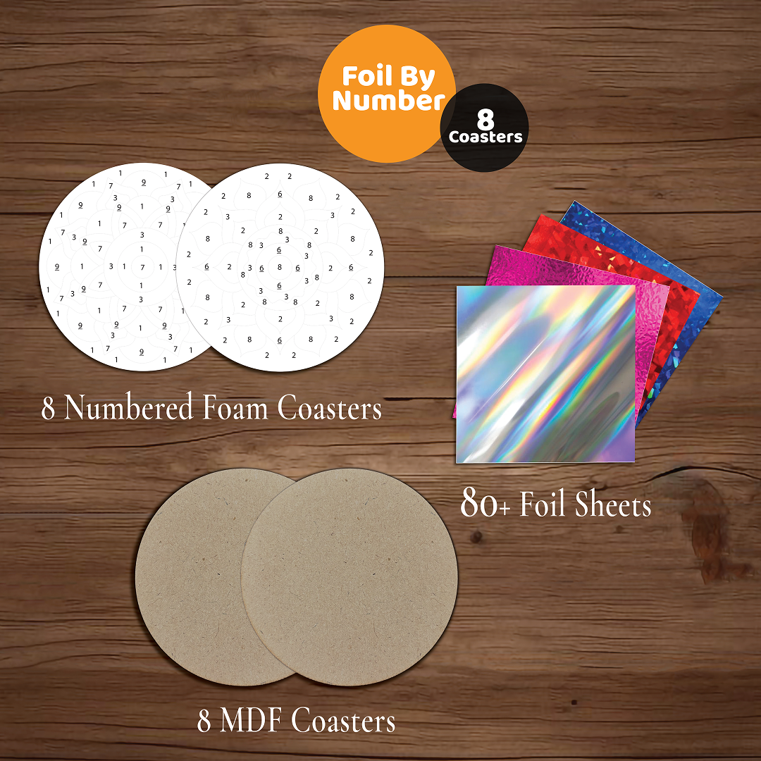 Unwynd – Foil by Number Mandala Coaster Craft Kit