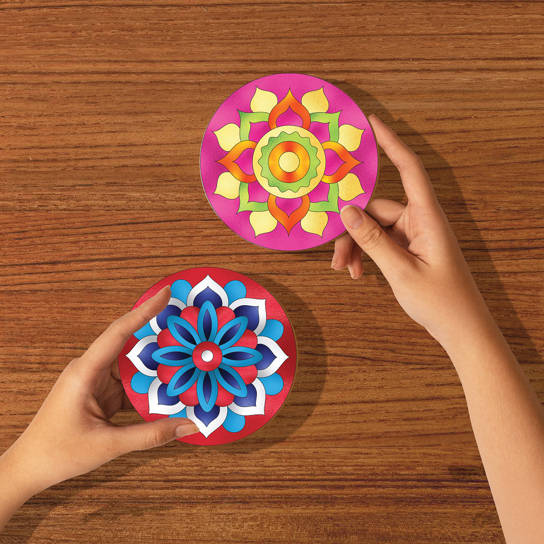Unwynd – Foil by Number Mandala Coaster Craft Kit