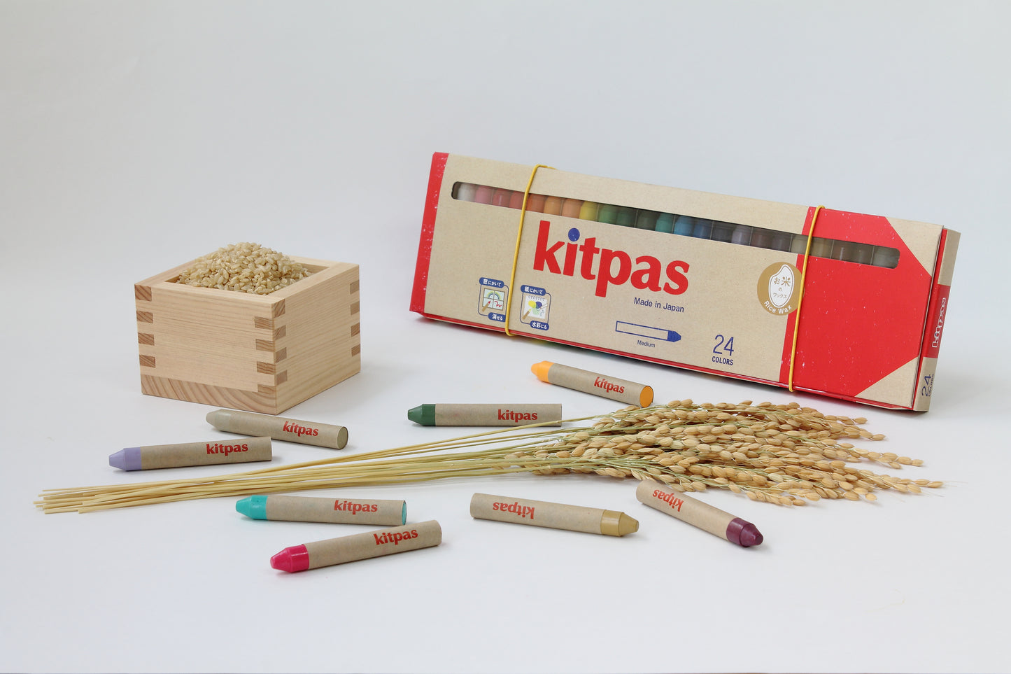 Kitpas Rice Bran Wax Art Crayons – 24 Colors