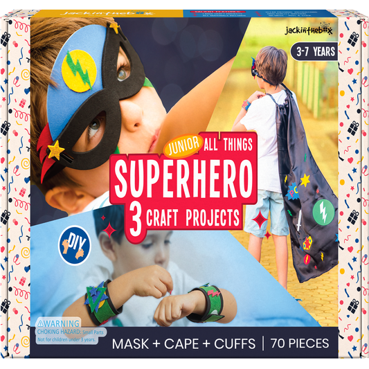 Junior All Things Superhero – Kit Creativo de Disfraz 3 en 1 para Niños