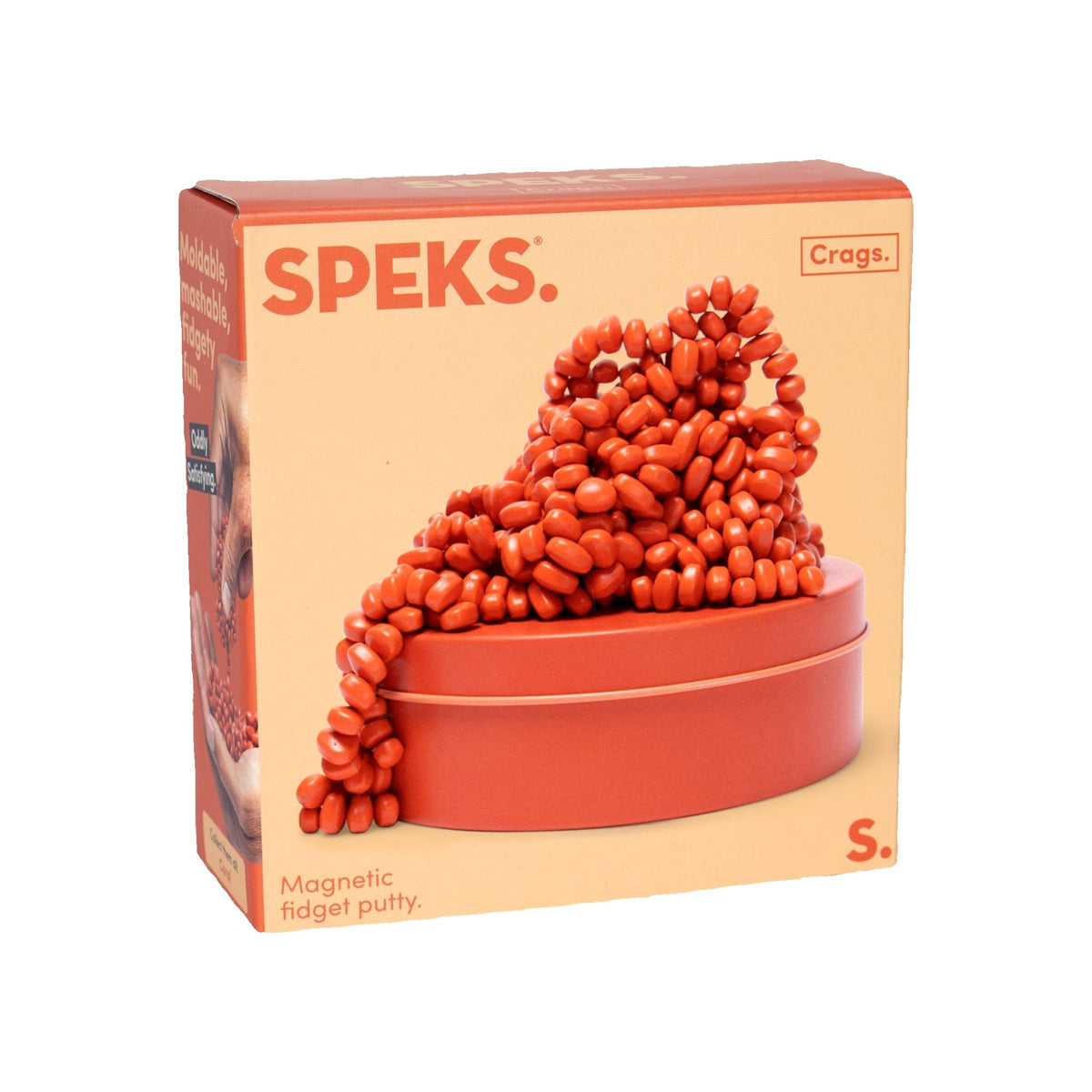 Crags - Magnetic Fidget Putty - Matte Coral (Orange) — retail packaging