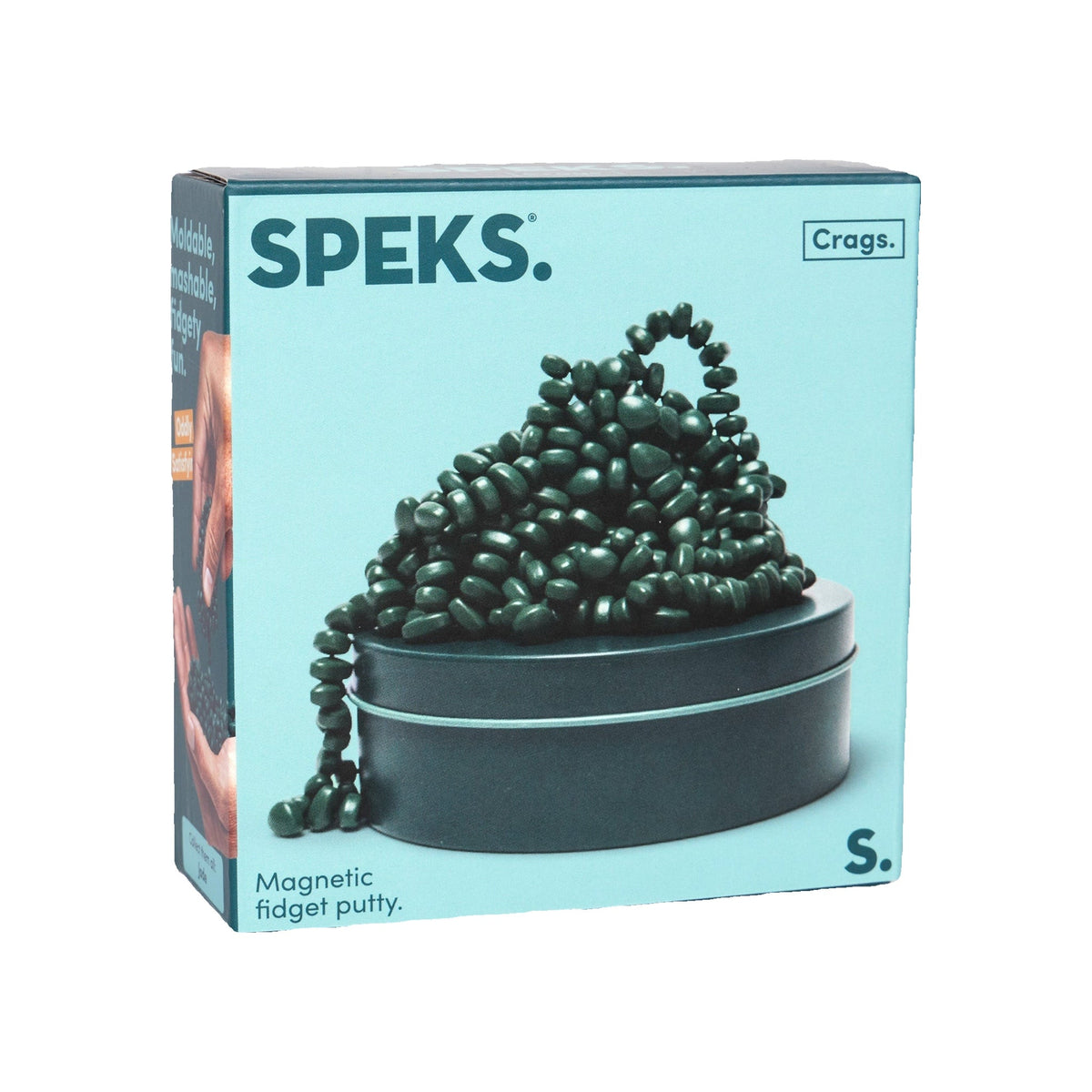 Crags - Magnetic Fidget Putty - Matte Jade (Green) — retail packaging