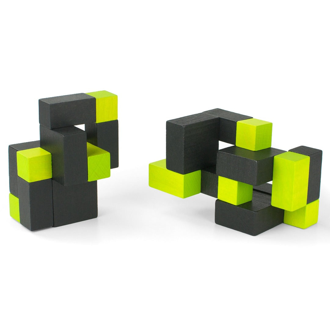 ART Cube Rompecabezas de Madera Verde Negro