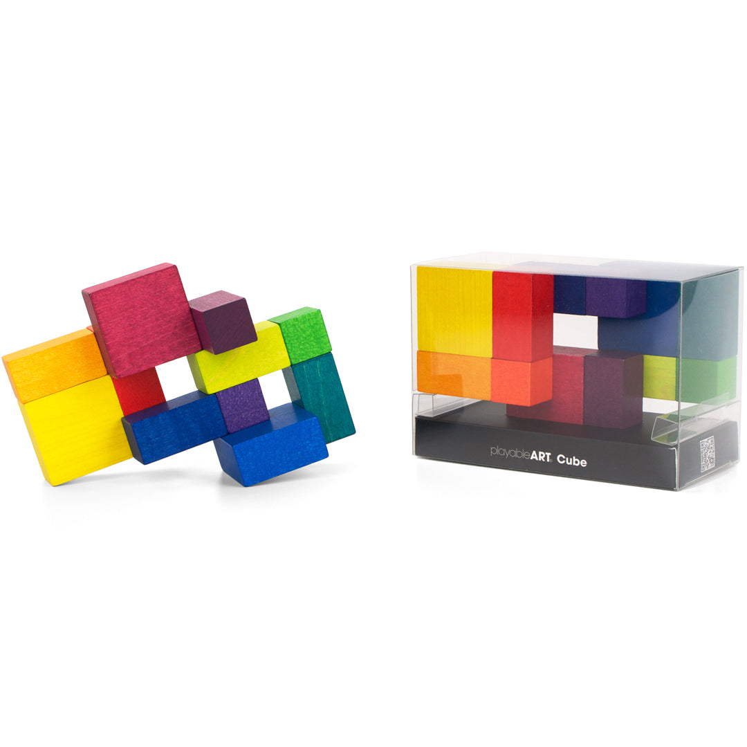 ART Cube Rompecabezas de Madera Multicolor