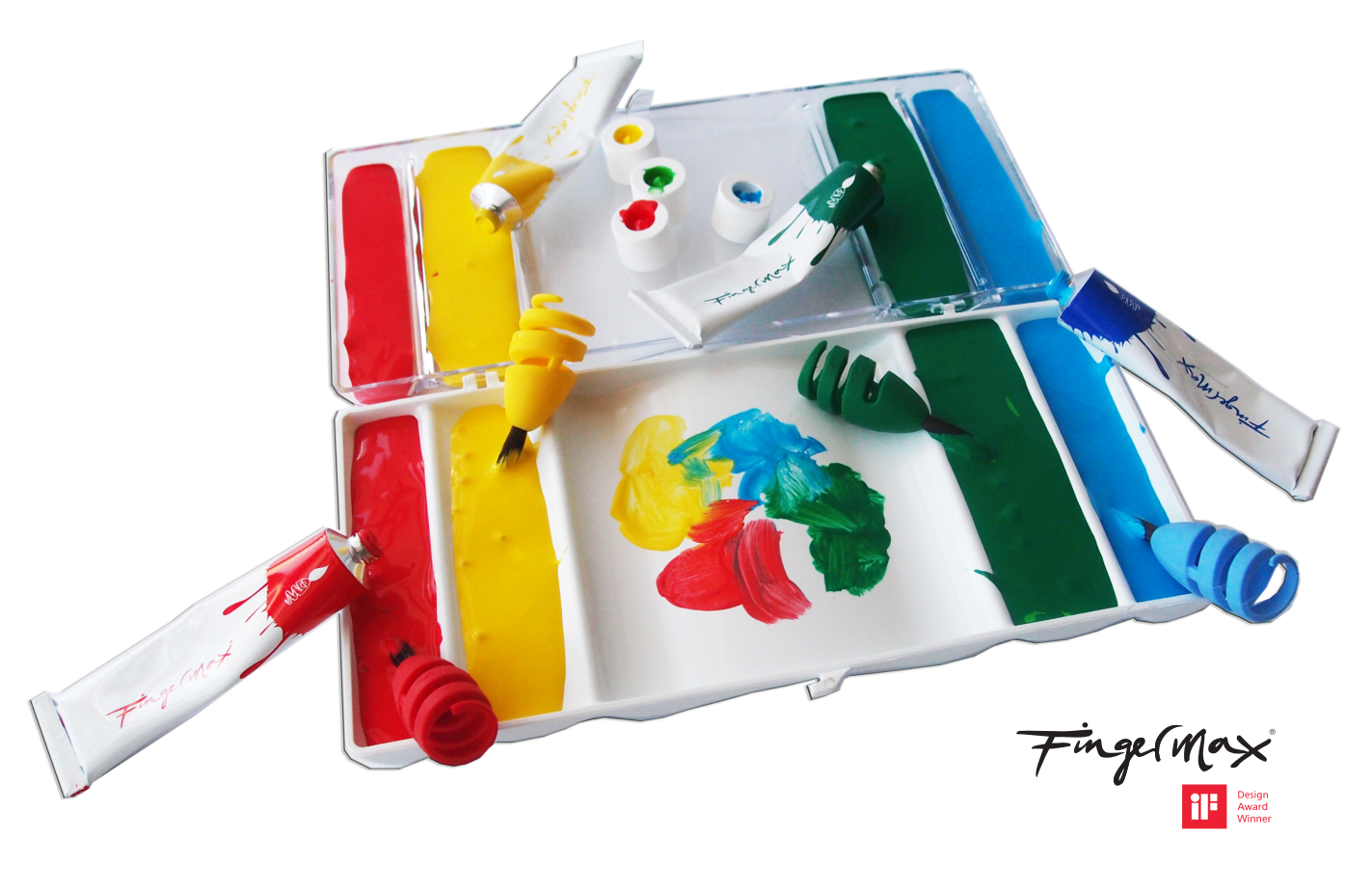 FingerMax WaveBox set pinceles de dedo y pinturas