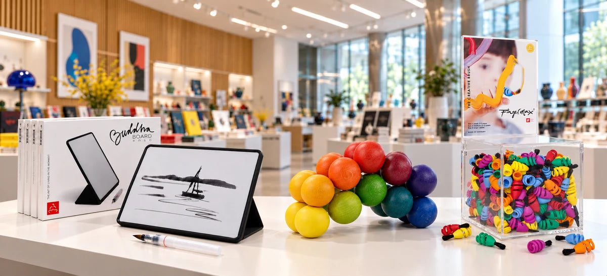 Buddha Board Enso, Playable ART und Fingermax in einem Museumsshop